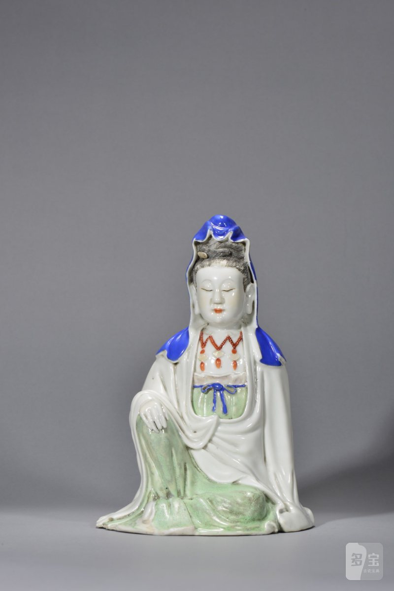 清乾隆 唐英风格粉彩观音造像 - 图2